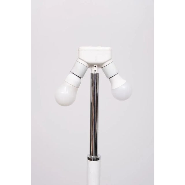 Very nice Floor lamp rapt with White Leather comes with the original shade redone with chalk paint ,in a Grey color ....