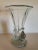 Beautiful 1940s pressed glass double dove vase with scalloped opening. Wonderfully detailed doves guard the base. Heavy...