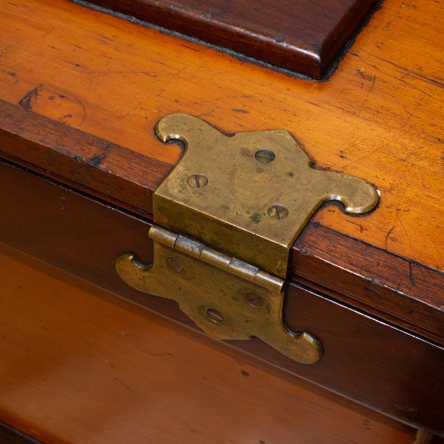 19th C. Mahogany and Bronze Blanket Chest Trunk c.1850 For Sale - Image 4 of 11