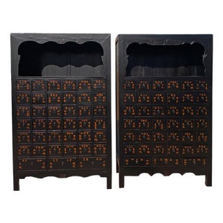 Pair of Authentic Antique Chinese Apothecary Medicine Cabinets, Circa 1846 For Sale