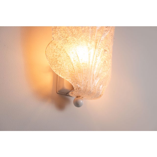 Vintage Glass Leaf Wall Lamps, 1970s, Set of 2 For Sale - Image 12 of 14