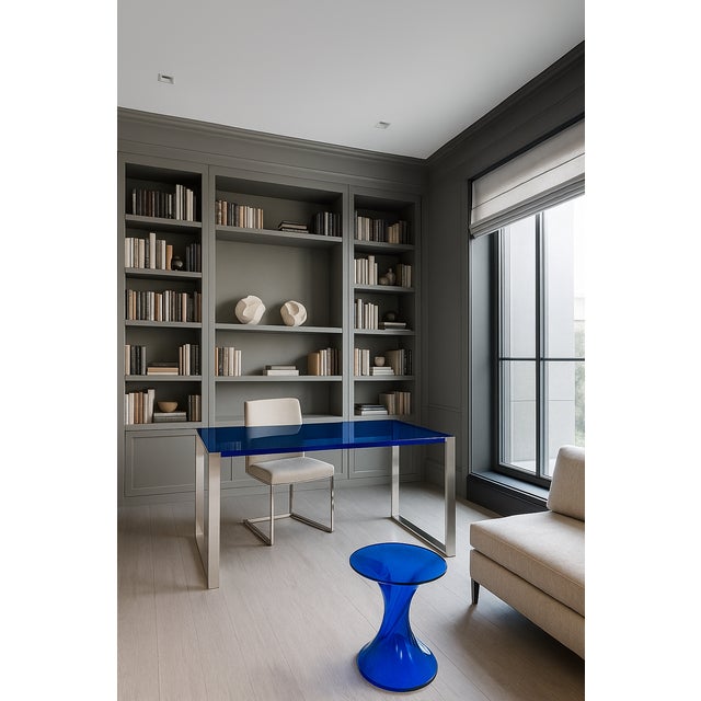 Not Yet Made - Made To Order Modern Blue Acrylic Desk – A Sculptural Icon of Contemporary Design For Sale - Image 5 of 6