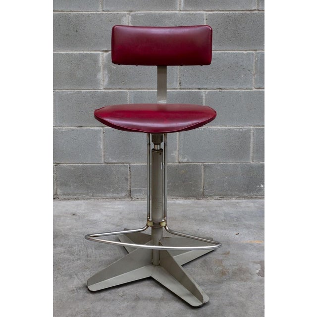 Gray Industrial Swivel Work Stool by Bieffe Padova, 1970s For Sale - Image 8 of 10