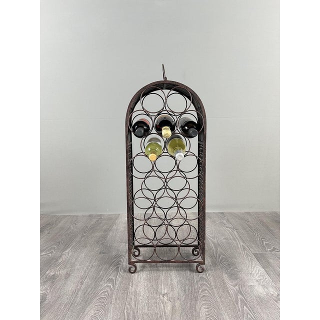 Metal 20th Century Patinated Metal Bottle Rack For Sale - Image 7 of 13