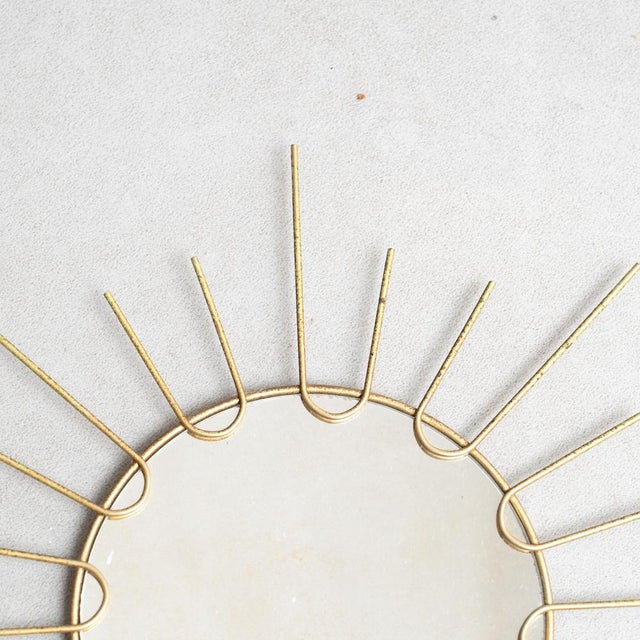1960s Mid-Century Modern Sunburst Mirror Brass, 1960s For Sale - Image 5 of 11