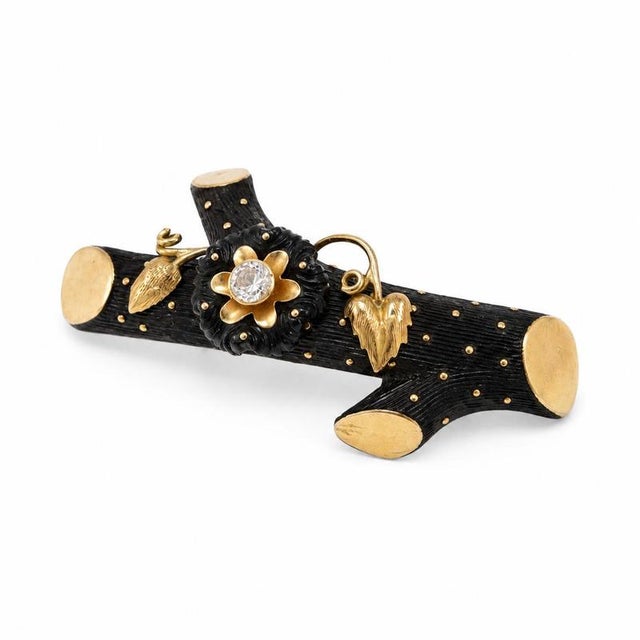 19th Century Choker and Brooch in 18k Gold and Diamonds, Set of 2 For Sale - Image 6 of 9