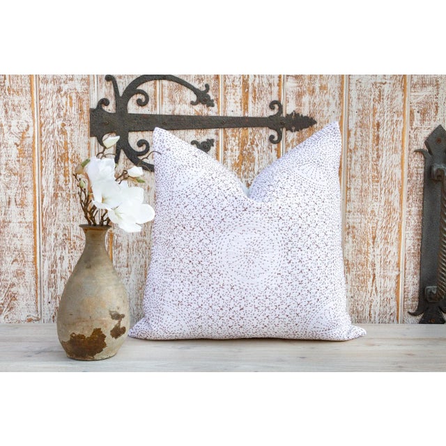 White Rust Filanan Kantha Euro Pillow II For Sale - Image 8 of 9