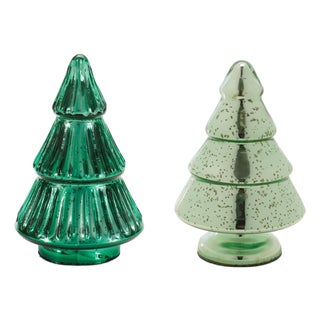 Mercury Glass Christmas Tree (Set of 2) For Sale
