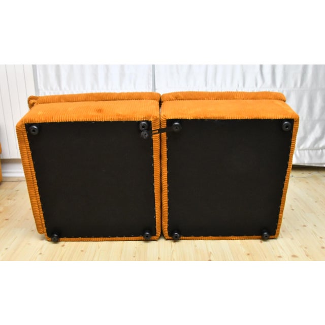 Yellow Corduroy Modular Sofa, 1970s, Set of 5 For Sale - Image 10 of 11