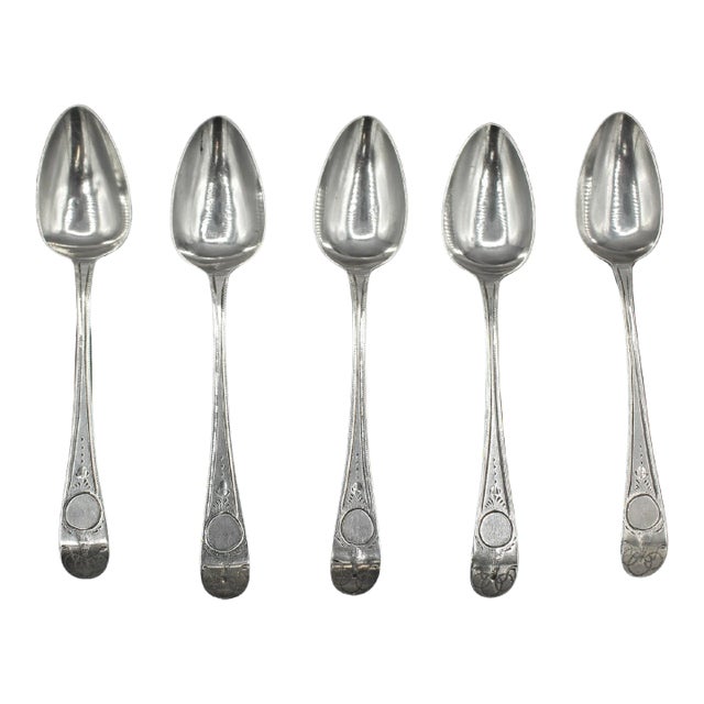 Set of 5 Sterling Silver Coffee Spoons by Peter & Ann Bateman For Sale