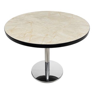 1970s Retro Modern Hugh Acton Style Chrome Pedestal Side Table For Sale