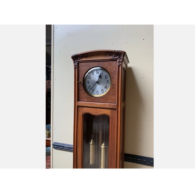 Wood Antique Art Nouveau Grandfather Clock, 1910s For Sale - Image 7 of 10