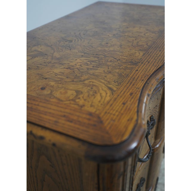 Brown Baker Burl Wood & Oak Louis XV Style Commode Chest For Sale - Image 8 of 17