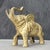 Figurative 1950s Etched Solid Brass Elephant Figurine Trunk Up For Sale - Image 3 of 13