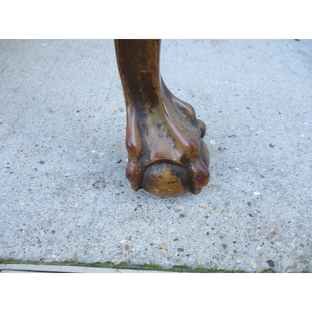 Brown Chippendale Carved Claw and Ball Foot Table For Sale - Image 8 of 11