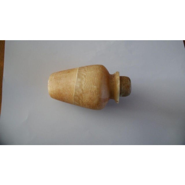 19th C Egyptian Revival Beige Alabaster Flask - 1 Pc For Sale - Image 4 of 11
