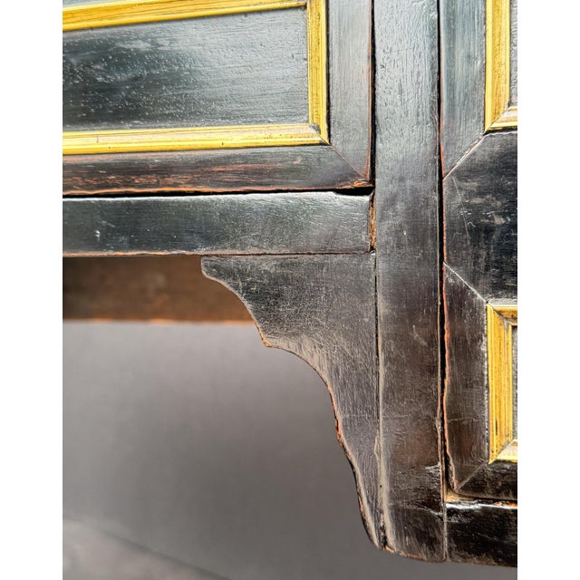 Louis XVI Ebonized Writing Table or Desk With Embossed Leather Top From France For Sale - Image 14 of 16