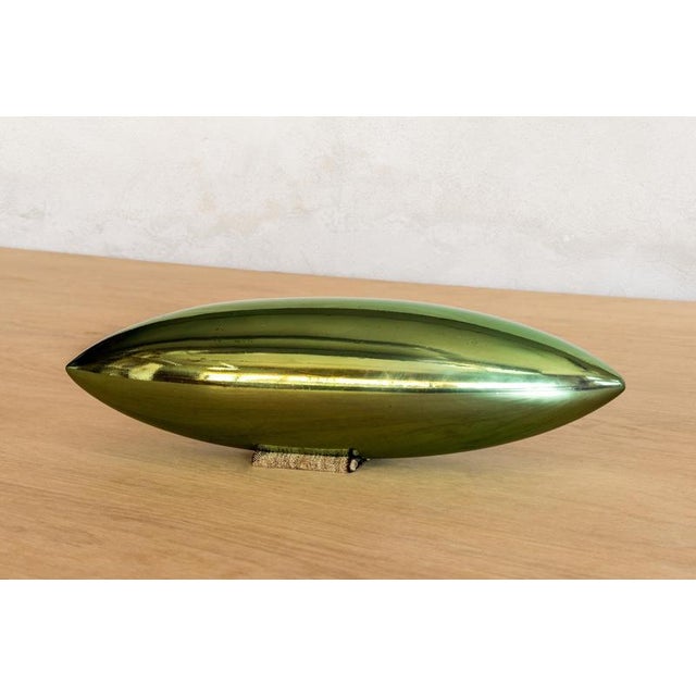 Gold Brutalist Elm Wood Console by Jean-Baptiste Van Den Heede For Sale - Image 8 of 10