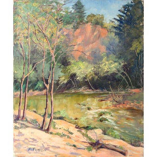 1950s Vintage California Forest and Stream Painting For Sale