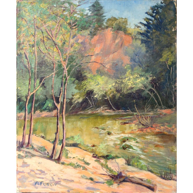 1950s Vintage California Forest and Stream Painting For Sale