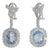 Vintage 10k White Gold Ceylon Sapphire and Diamond Dangle Earrings, Pair For Sale