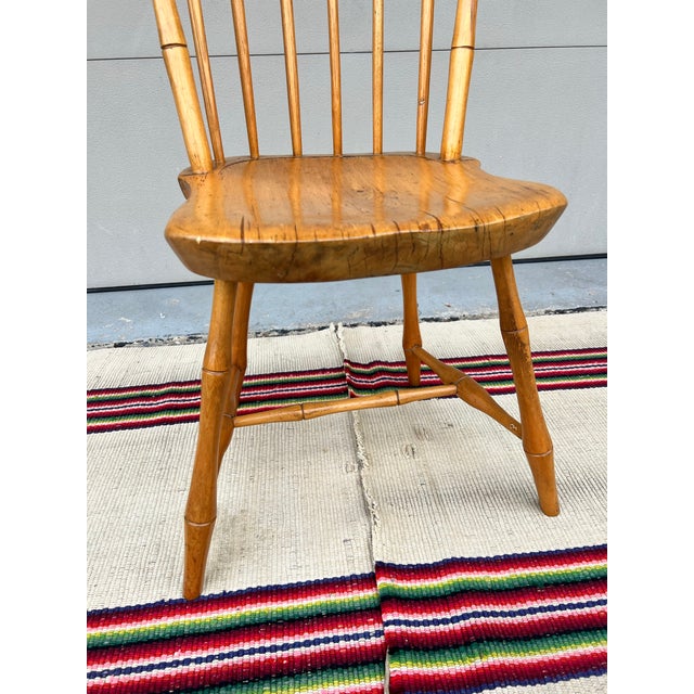 A Antique Fan Back Windsor Side Chair, New England, Circa 1790 For Sale - Image 11 of 12