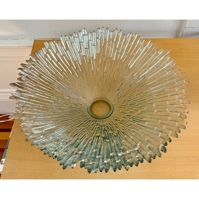 1970s Northern Lights Large Centerpiece Icicles Glass Bowl by Tauno Wirkkala For Sale - Image 5 of 5