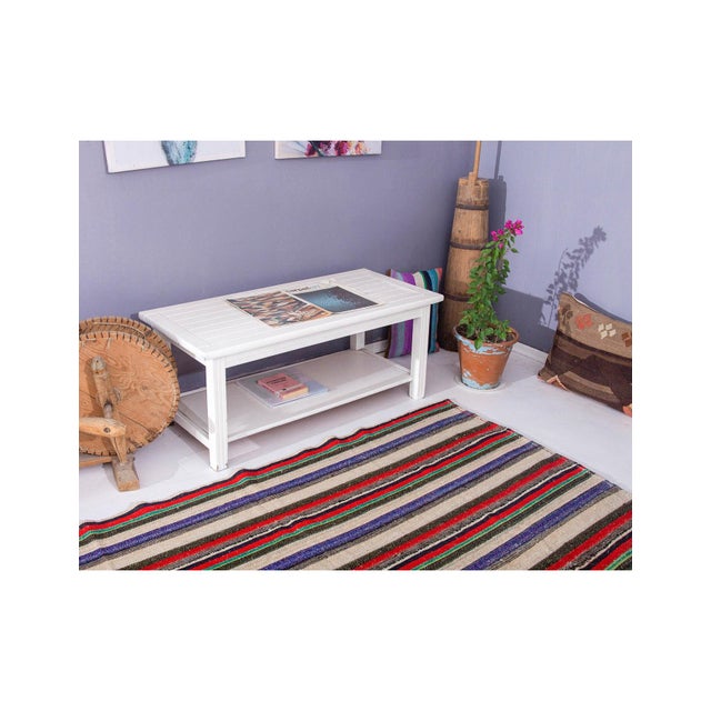Striped Vintage Decorative Kilim Rug - 6`2 X 7 '7 For Sale - Image 4 of 6