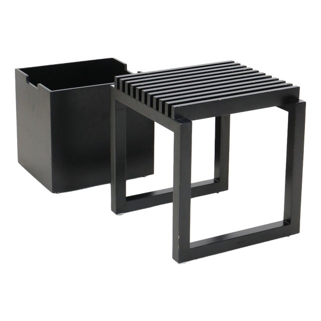 Vintage Cutter Stool and Box by Niels Hvass for Trip Trap, 1990s, Set of 2 For Sale