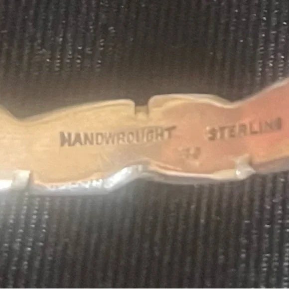 1970s Signed Wesley Emmons Sterling Silver Cuff Bracelets For Sale - Image 4 of 4