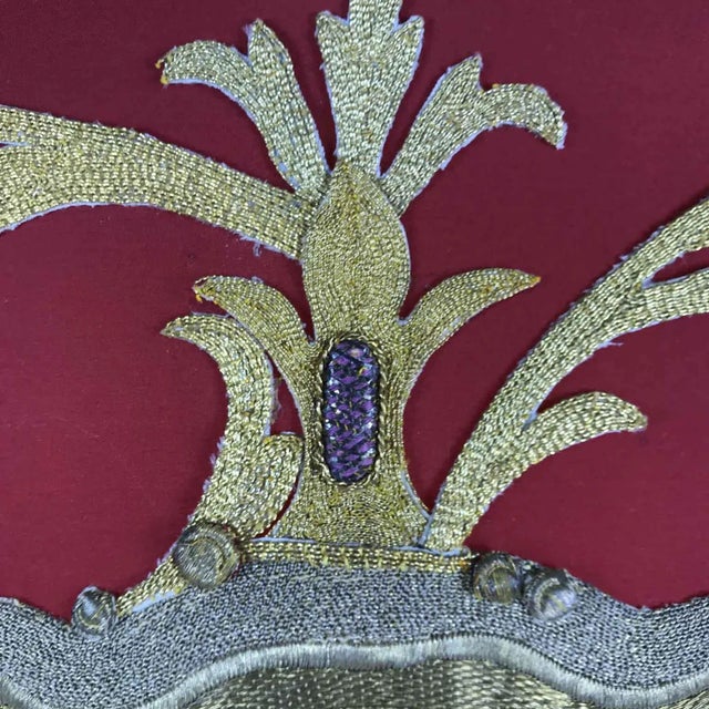 Bronze Living Room Lamp with Antique Embroidery, 1950s For Sale - Image 3 of 8