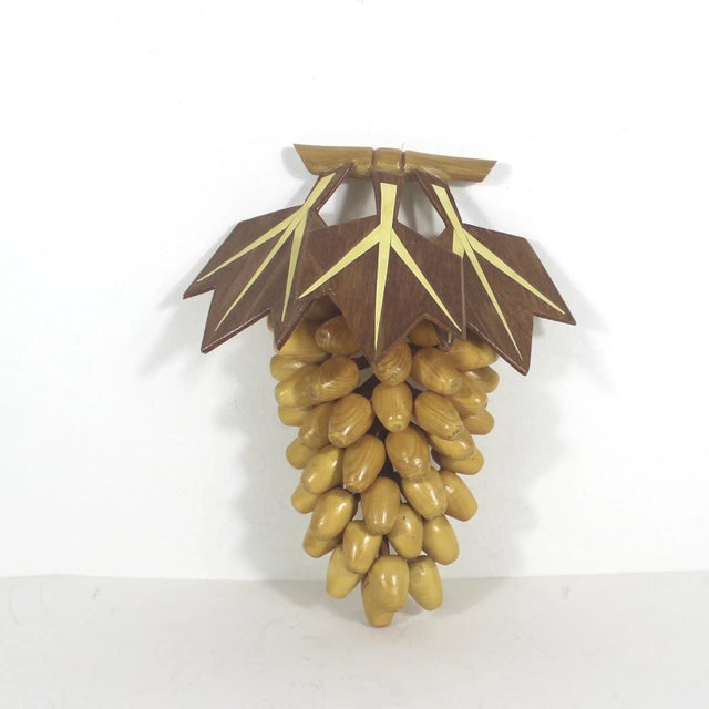 Brown Mid-Century Modern Large Wood Grape Fruit Cluster For Sale - Image 8 of 9
