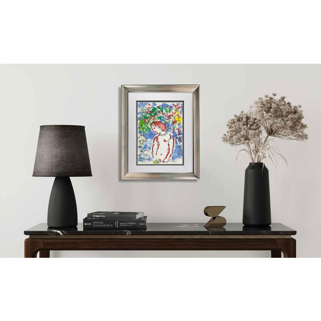 Marc Chagall Marc Chagall Original 1972 Mourlot Paris Lithograph, Limited Edition Museum Framed For Sale - Image 4 of 4