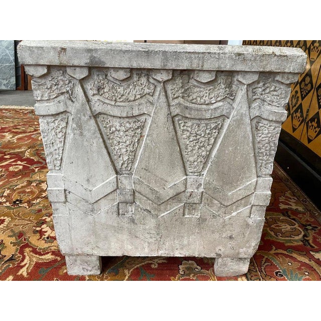 Large Art Deco Cement Pot Cache For Sale - Image 6 of 8