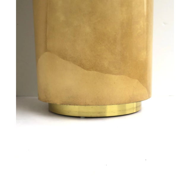 Karl Springer Style Goatskin Parchment Pedestal Column, Modern Postmodern, 1970s 1980s For Sale - Image 10 of 12