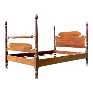 An Antique Early 1900s Mahogany Full Sized Poster Bedstead For Sale