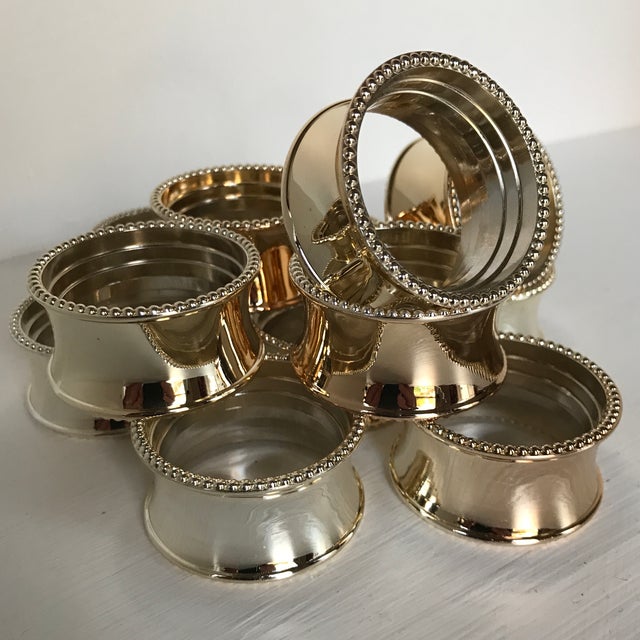 Silver Plated Double Bead Napkin Rings by Elegance Set of 12 Chairish