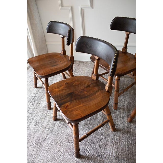 Mid-Century Dixie Furniture Pub Chairs and Matching Faux Bamboo Hexagonal Game Table Set For Sale In Minneapolis - Image 6 of 18