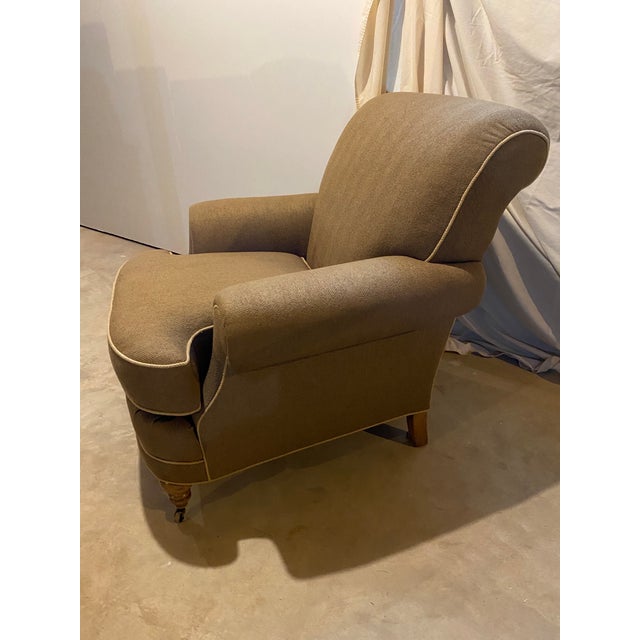 2010s Sherrill Herringbone Easy Chair For Sale - Image 5 of 10