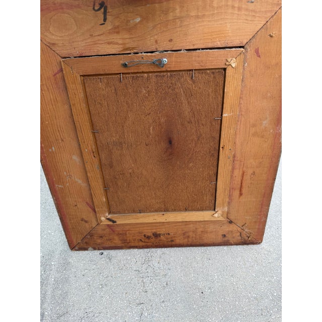 Brown Vintage Mexican Hand-Carved Wood Frame With Signed Original Still Life Oil Painting For Sale - Image 8 of 8