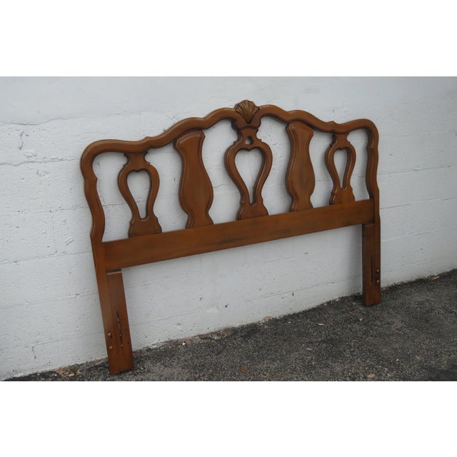 Kent Coffey Kent Coffey French Carved Cherry Full Queen Size Headboard 3623 For Sale - Image 4 of 8