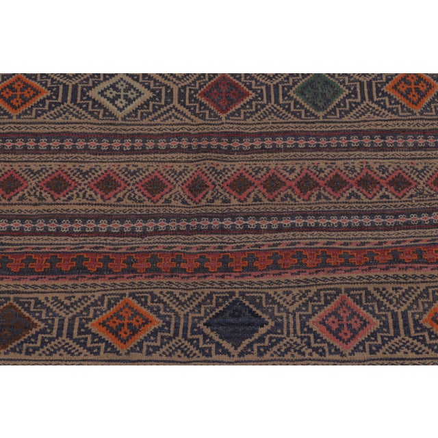 1950s Vintage Persian Soumak Kilim, Tribal Diamonds in Light Jewel Tones - Rug & Kilim For Sale - Image 5 of 7