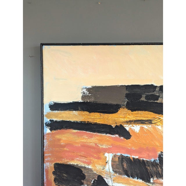 Mid-Century Modern 'Abstract Horizon' Vintage Swedish Abstract Landscape Oil Painting, Framed For Sale - Image 6 of 12