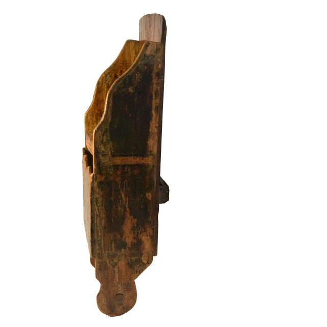 A charming rustic early 20th century Chinese country antique, this solid wood holder is a testament to simple, honest...