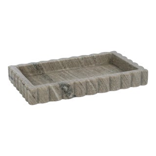 Baffin Intricate Scallop Marble Tray, Large For Sale