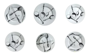 1950s Piero Fornasetti Pottery Plates - Set of 6