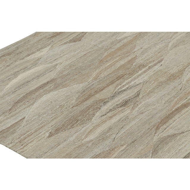 Rug & Kilim’s Oversized Kilim Rug With Muted Patterns in Beige-Brown Striae For Sale In New York - Image 6 of 7