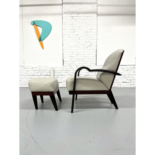 Animal Skin Adam Tihany "Gertrude" Chair & Footstool by I4 Mariani for Pace Collection For Sale - Image 7 of 10