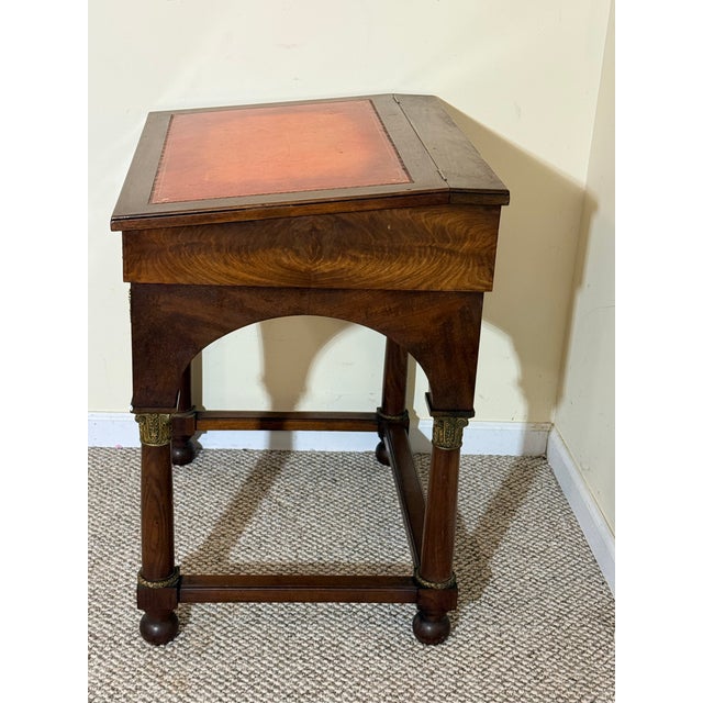 Late 19th Century Antique Empire Writing Desk With Beautiful Details For Sale - Image 5 of 11