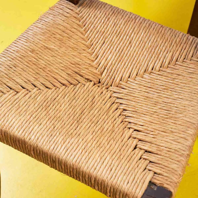 Antique Empire Wooden Chairs with Straw Seats, Set of 6 For Sale - Image 11 of 14